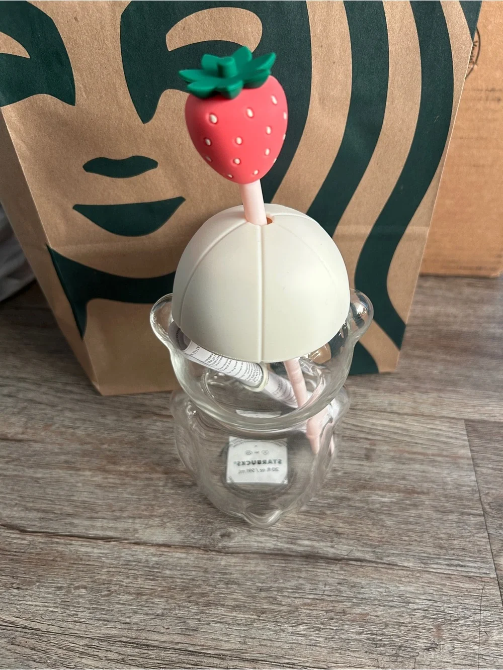 Starbucks Pink Bear barista cup with Strawberry Topper NWT 7/13 drop 2026